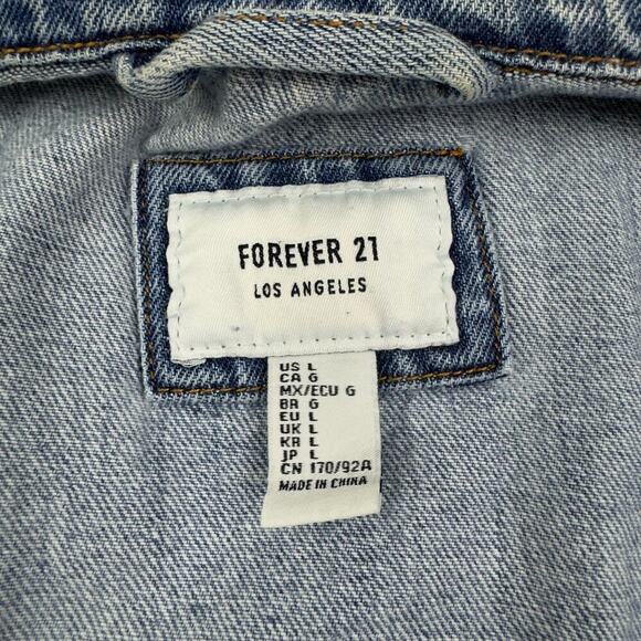 Forever 21 Upcycled Dio Demogorgon Patch Denim Oversized Vest Women's Size L - Picture 6 of 7